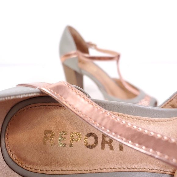 Report Meg Grey and Rose Gold Block Heels - Picture 5 of 7